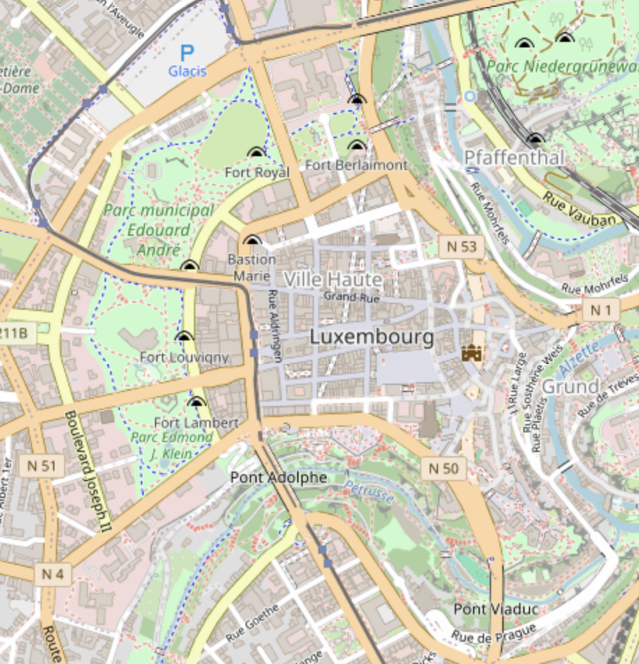 Luxembourg map - flat design vs 3D printed model
