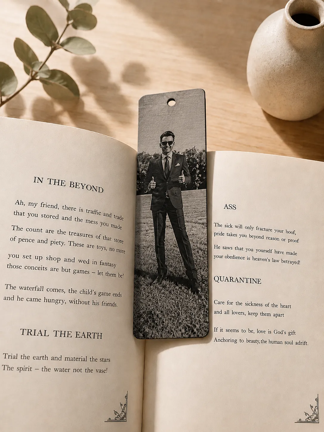 Portrait Bookmark in Use